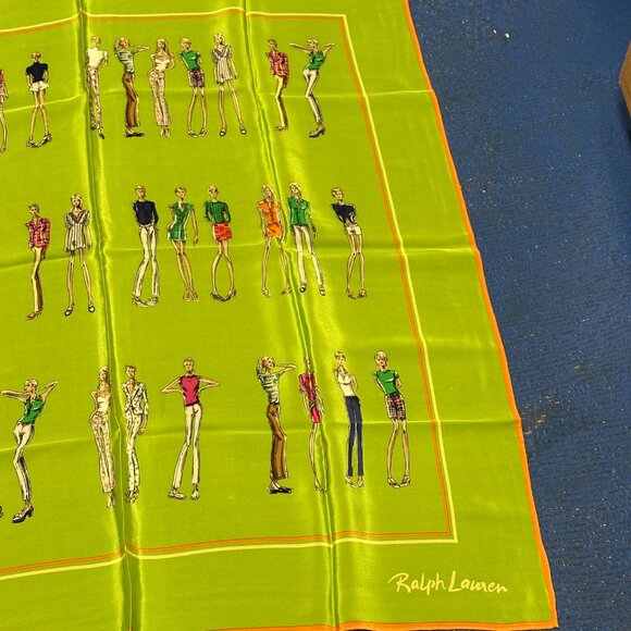 Ralph Lauren Models Fashion People 100% Silk Women's Scarf - Picture 5 of 7